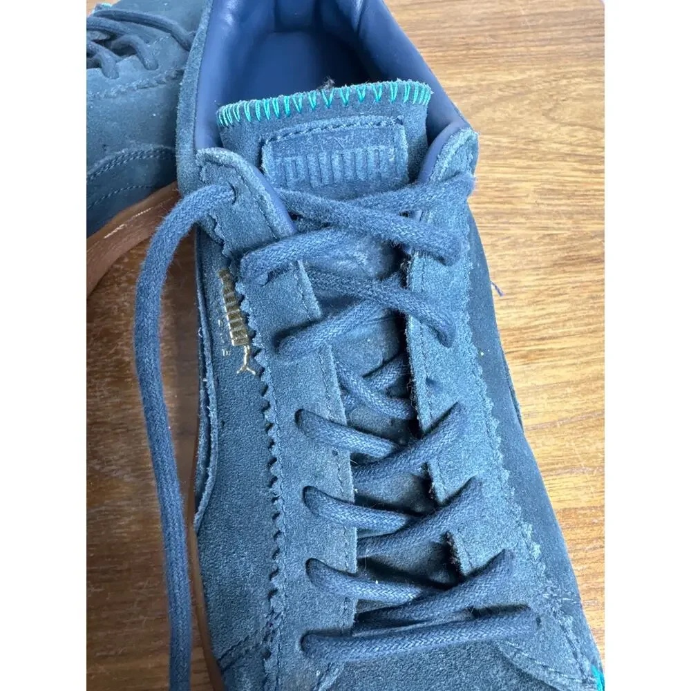 Puma Suede Crafted Pack Size 7 Mens Blue Shoes 356172 Gum Soles Classic Sneakers